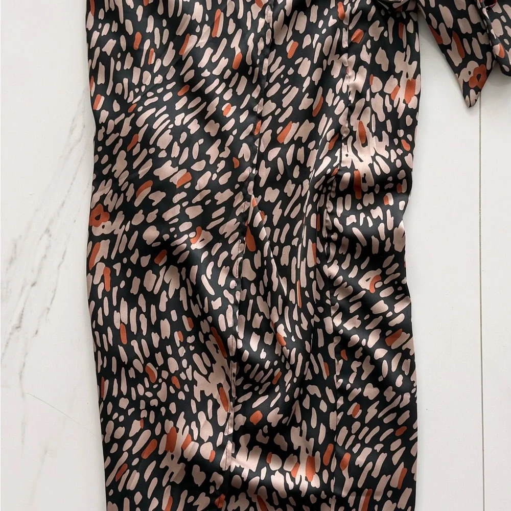 Vici Black and Brown Abstract Wrap Midi Skirt Sz S